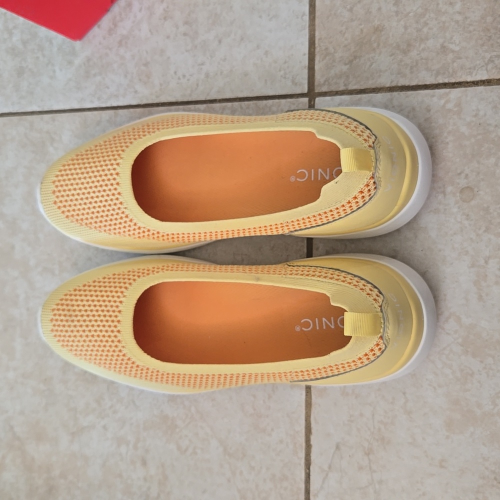 Vionic Yellow Kallie Knit Slip Ons
